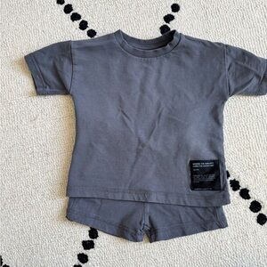 Zara Charcoal Kids Tee and Shorts Set